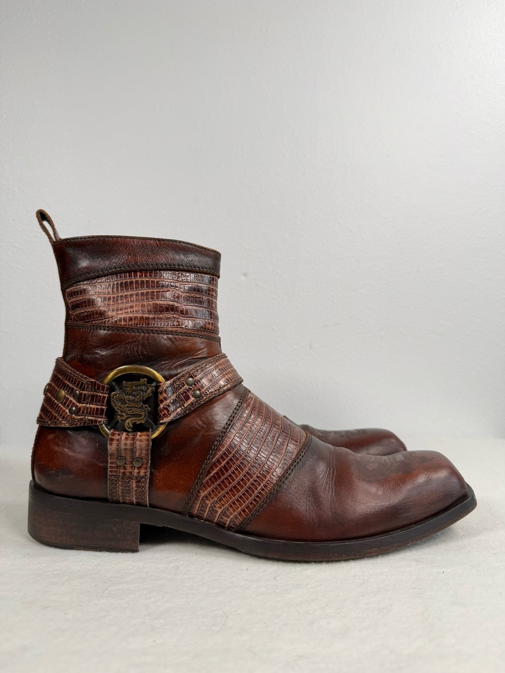 Mark Nason Rock Lives Men’s Leather Dragon Boots Size 8 Made In Italy 67479